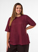 Blouse textur&eacute;e avec paillettes, Bordeaux, Model image number 0