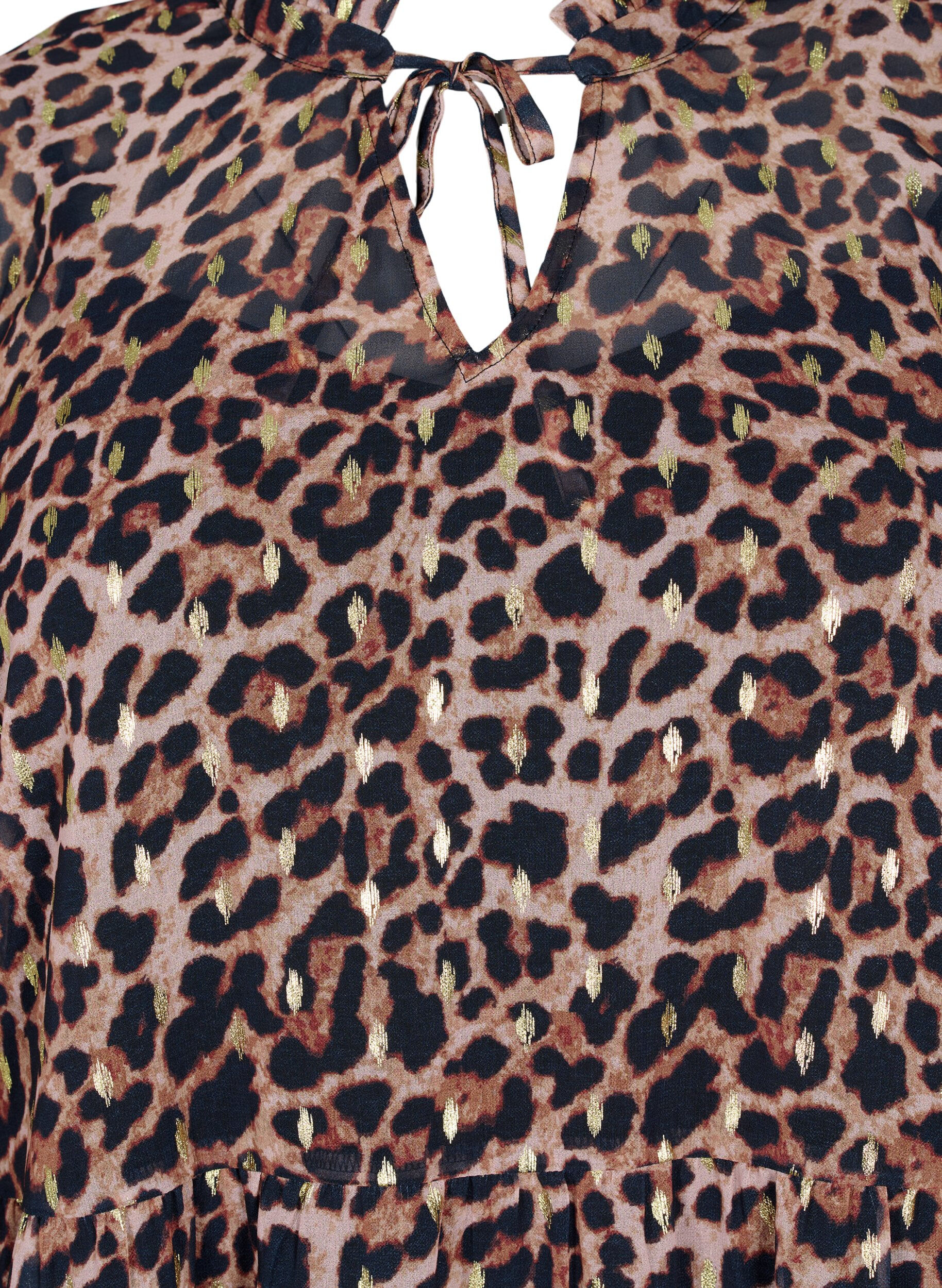 Zizzi Tunique imprim&eacute; l&eacute;opard et lurex, Leopard AOP, Packshot image number 2