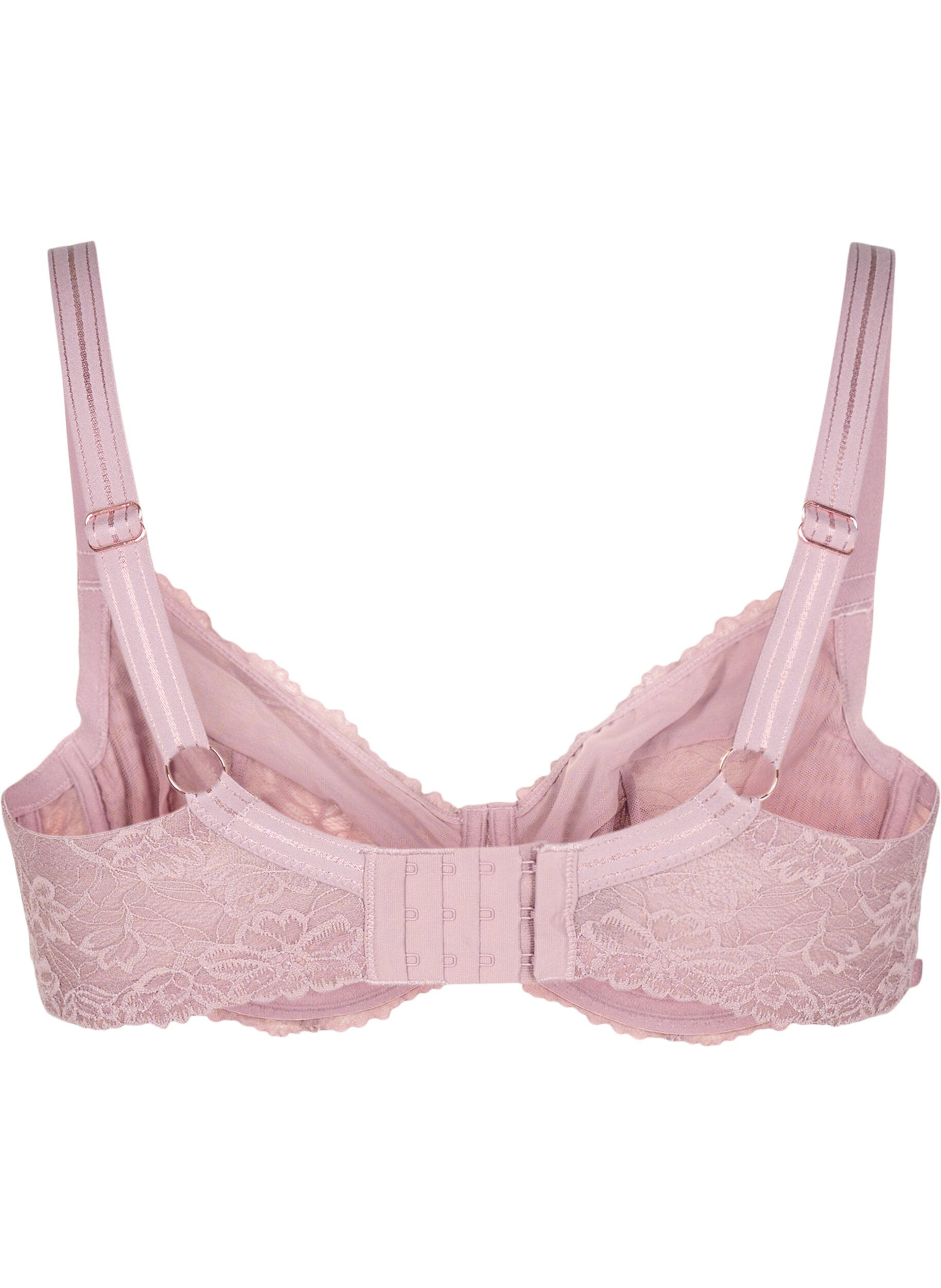 Zizzi Soutien-gorge couvrant avec maillage en dentelle, Rose, Packshot image number 1