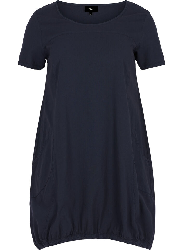 Robe en coton &agrave; manches courtes, Bleu, Packshot image number 0