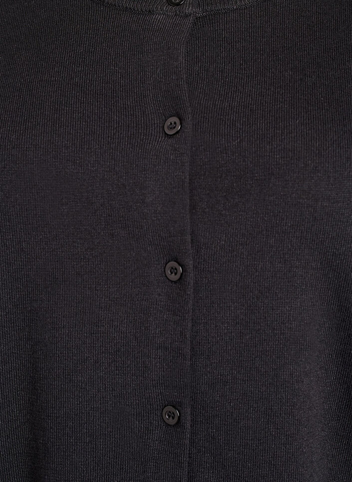 Cardigan en maille fine avec col rond, Noir, Packshot image number 2