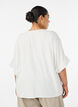 Blouse en viscose avec bordure crochet et boutons, Vanille, Model image number 2