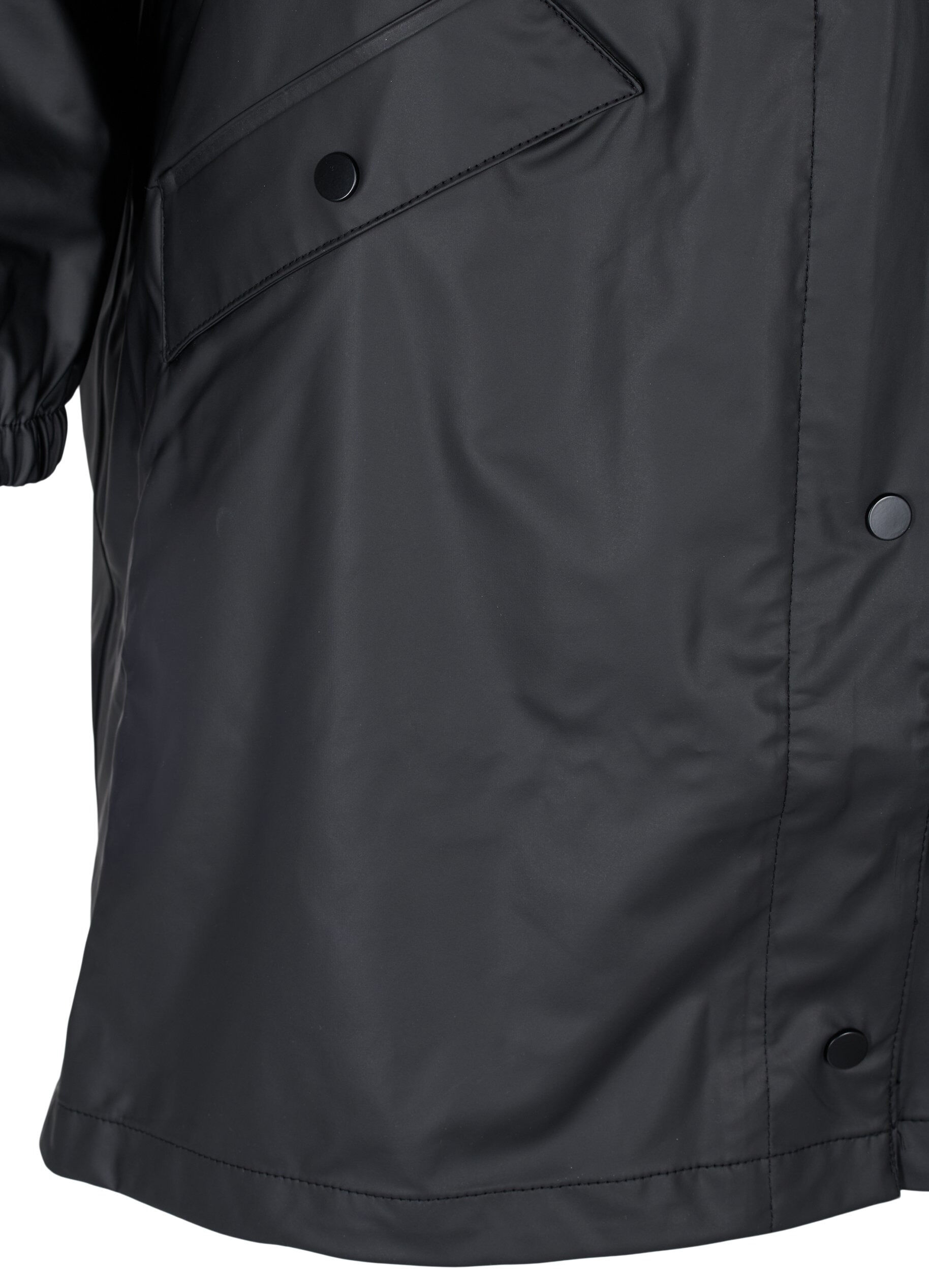 Zizzi Veste de pluie avec capuche et fermeture boutonn&eacute;e, Black, Packshot image number 3