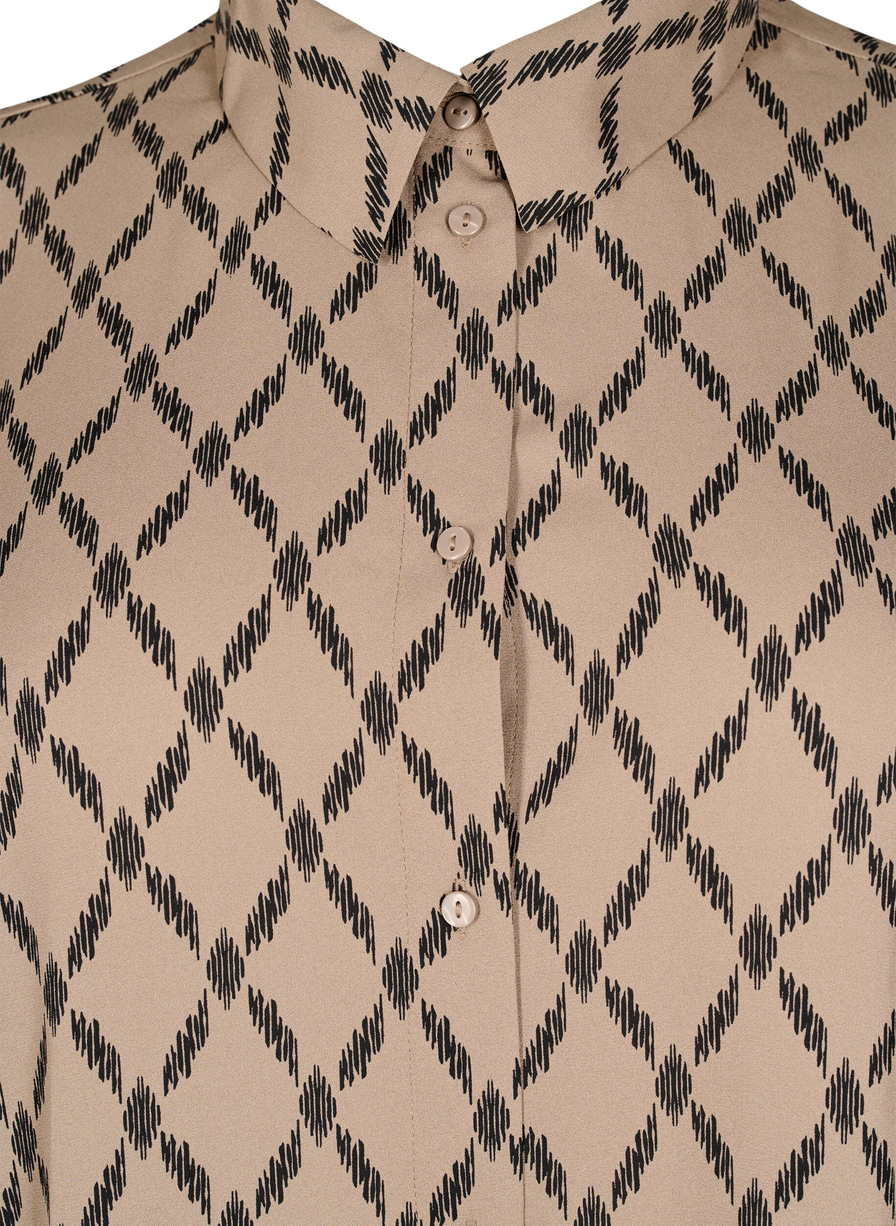 Zizzi Chemise &agrave; motif avec manches longues, Grafic AOP, Packshot image number 2