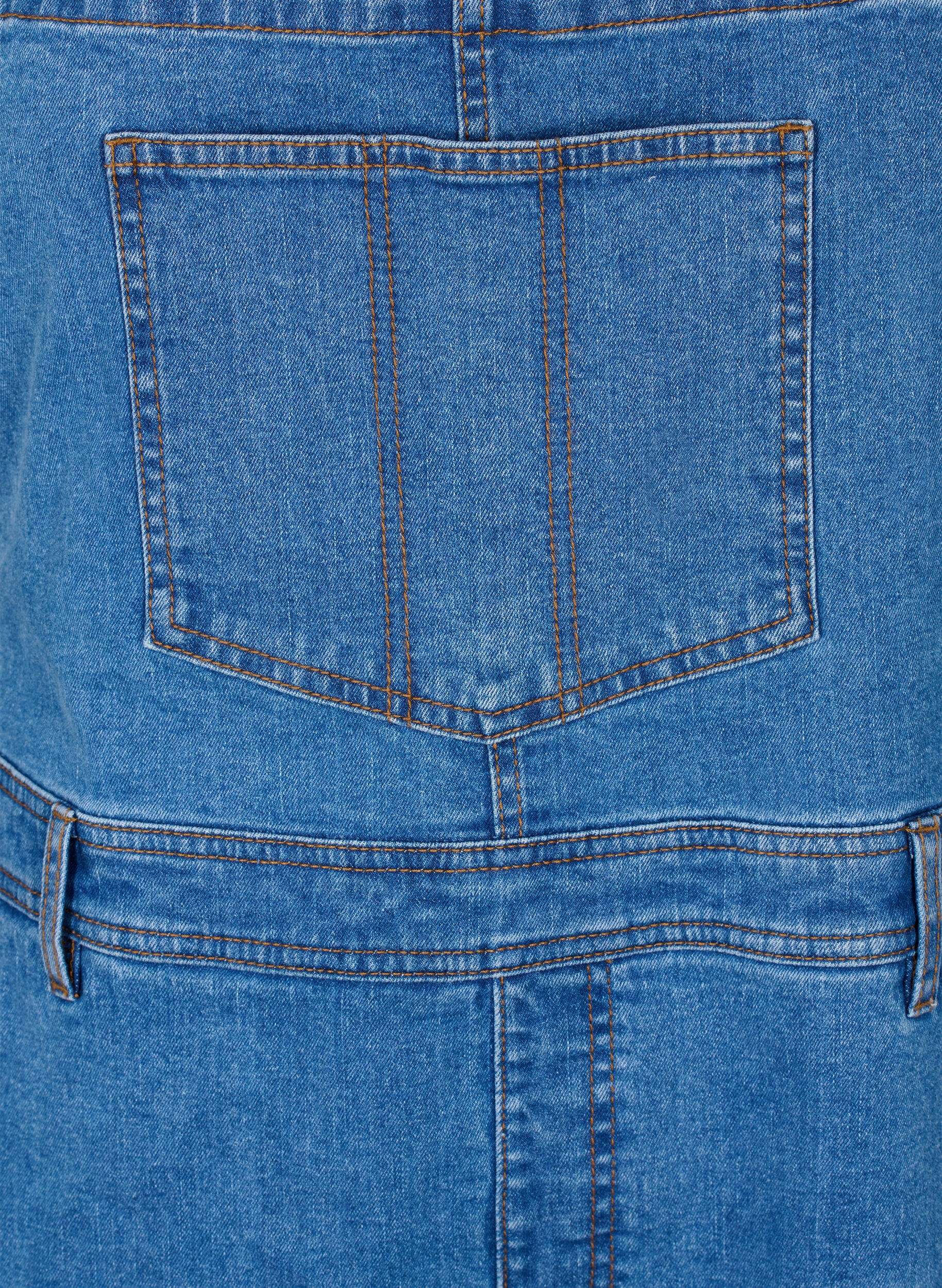 Zizzi Salopettes shorts en jean, Bleu Clair, Packshot image number 2
