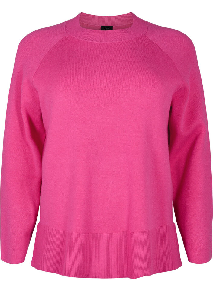 Pull en mélange de viscose avec fente sur le côté	, Raspberry Rose, Packshot image number 0