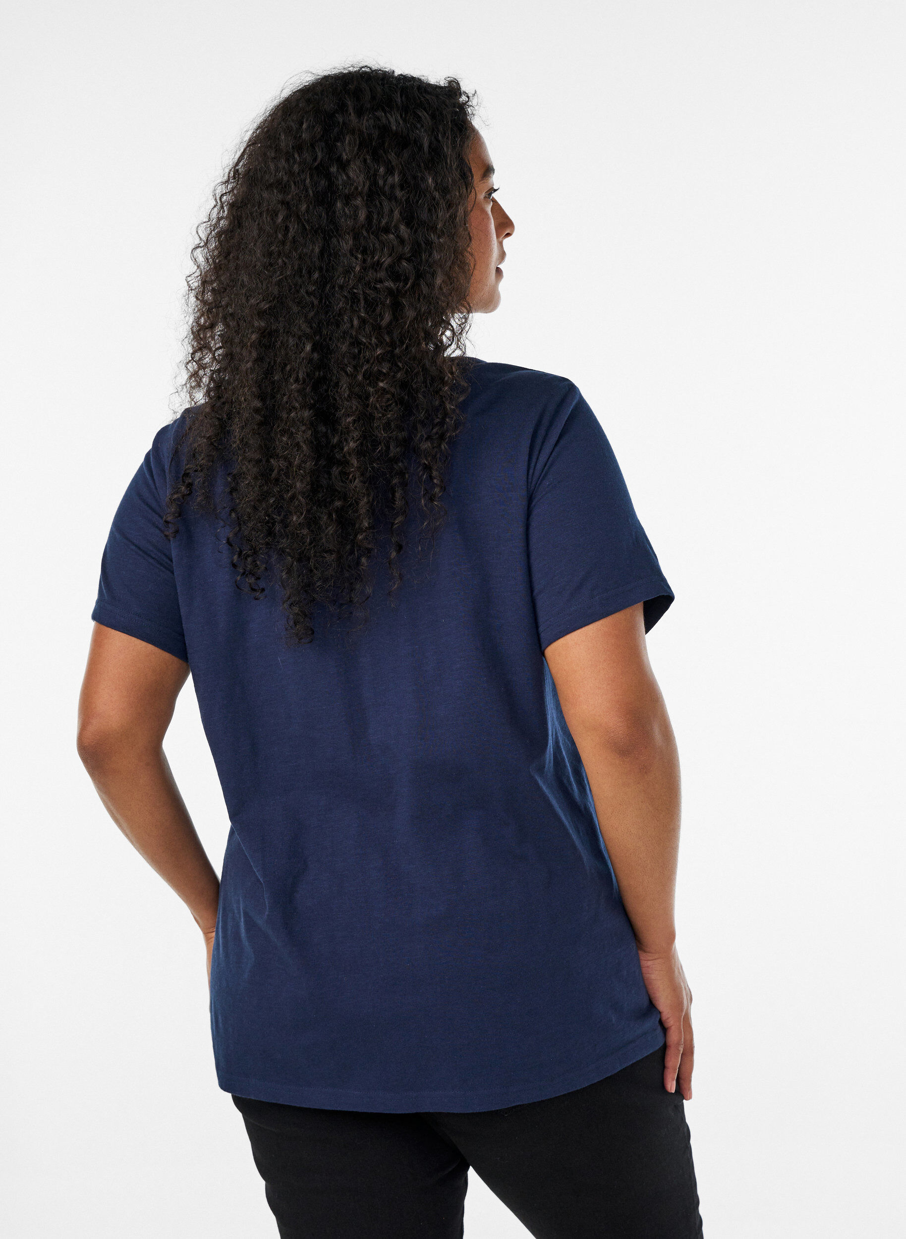 ZizziT-shirt dot&eacute; de boutons, Bleu, Model image number 2