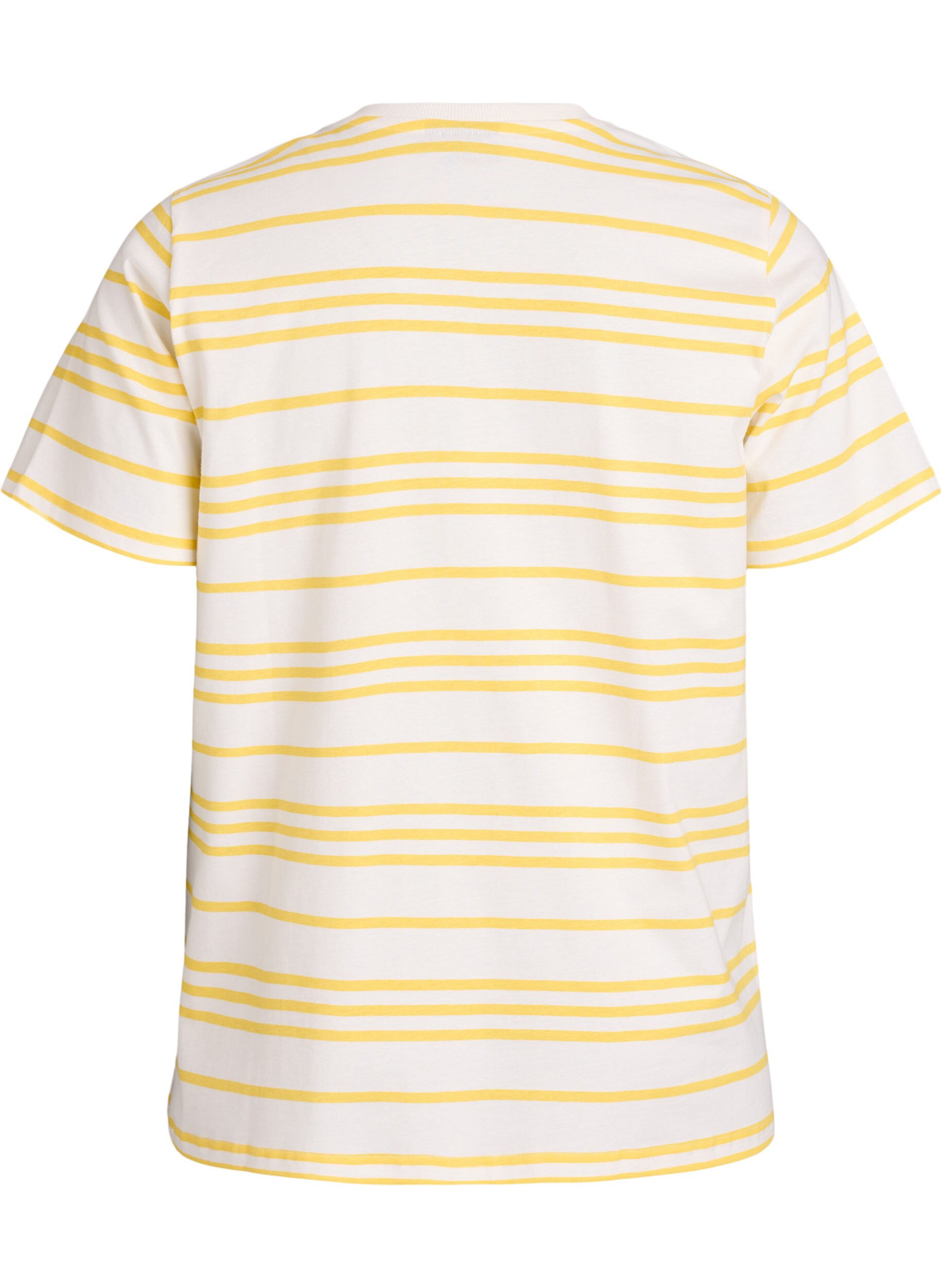 Zizzi T-shirt &agrave; rayures en coton, Jaune, Packshot image number 1