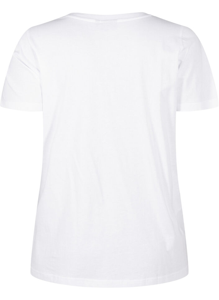 T-shirt en coton avec strass, Bright White, Packshot image number 1