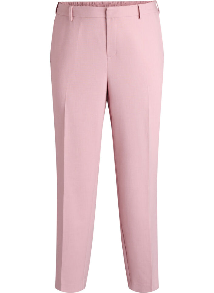 Pantalon de tailleur taille haute et coupe droite, Rose, Packshot image number 0