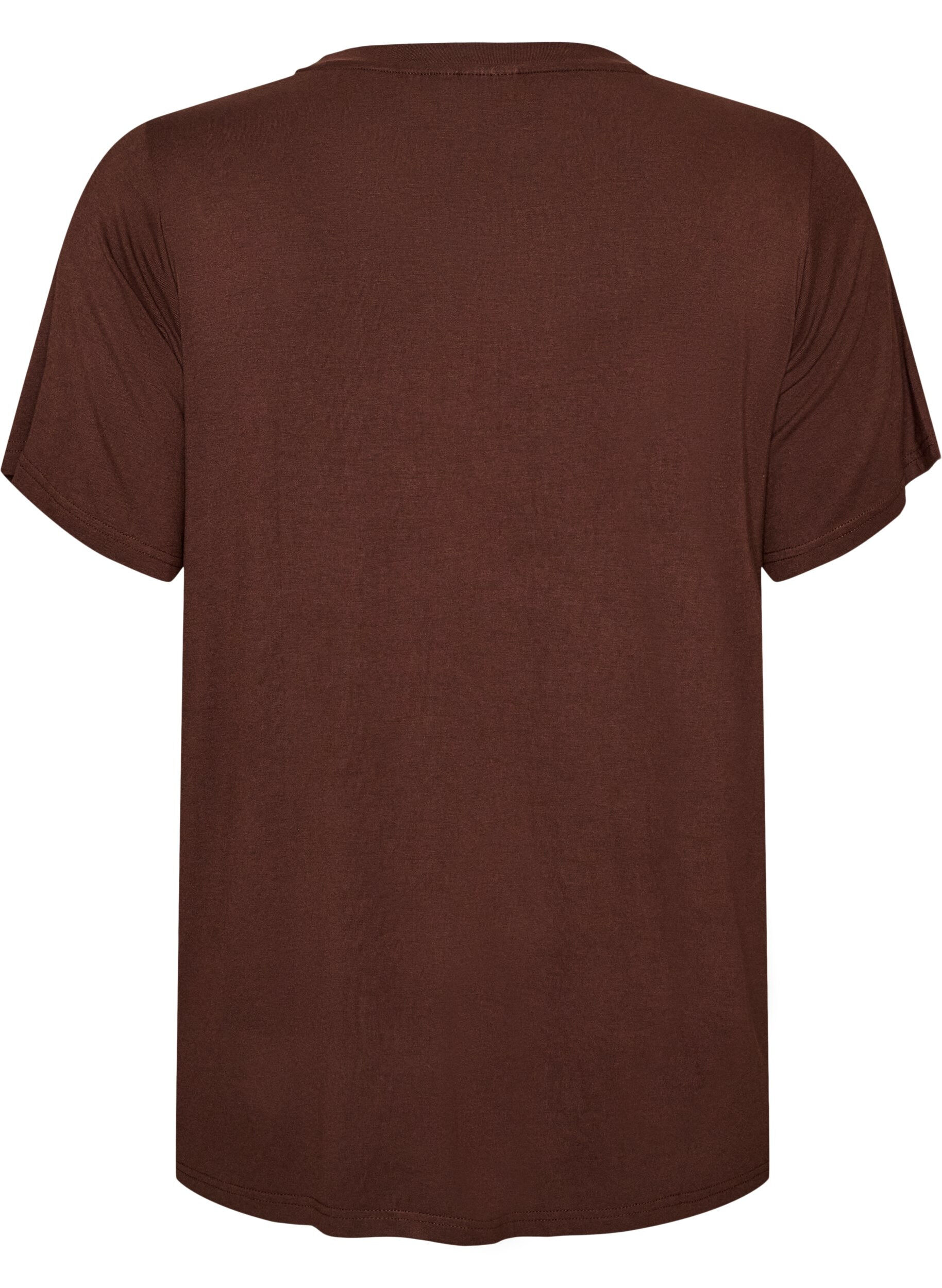 ZizziT-shirt en viscose avec strass, Marron, Packshot image number 1