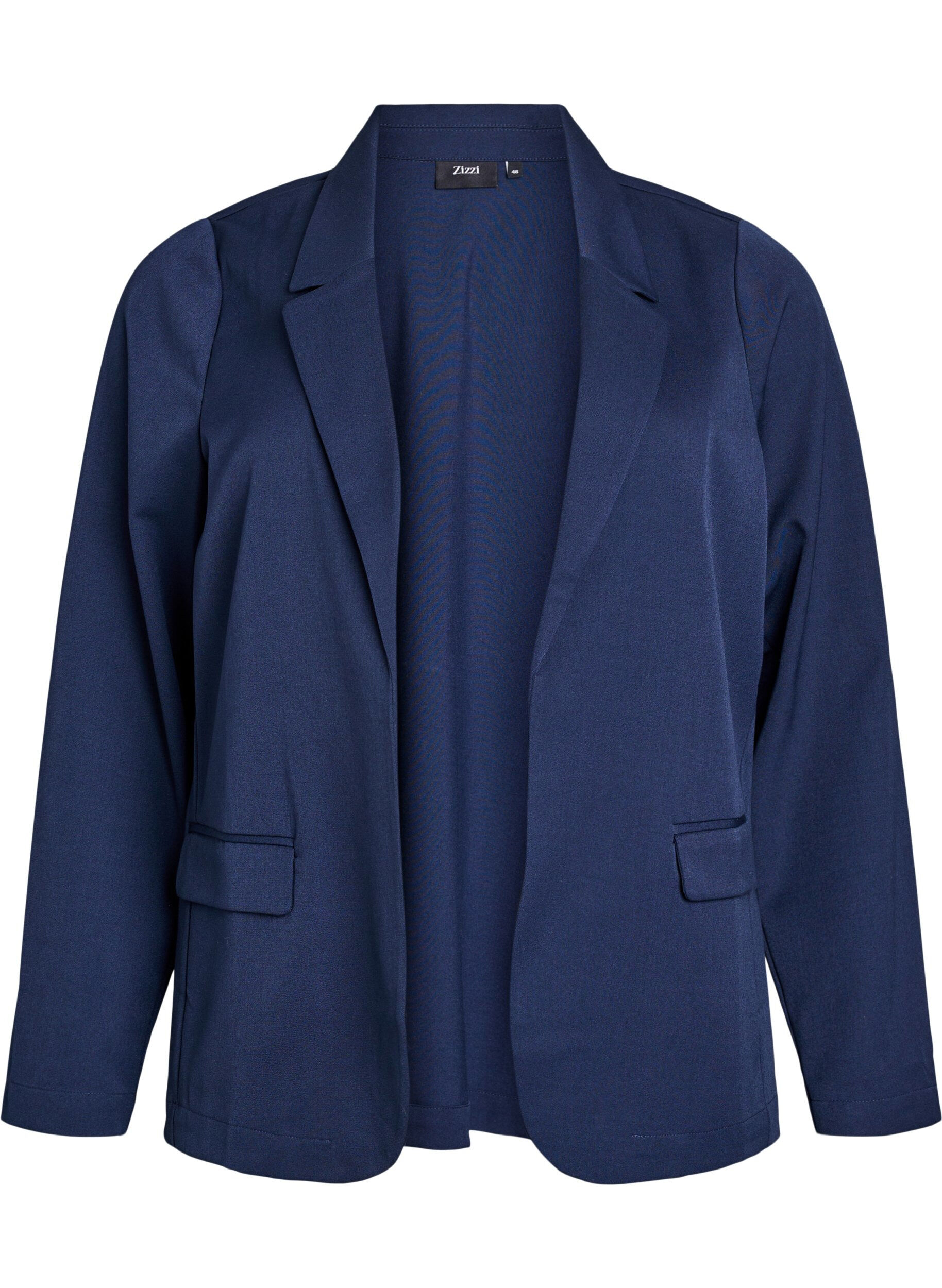 Zizzi Blazer ouvert avec poches, Bleu, Packshot image number 0