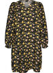 Robe imprim&eacute;e en viscose &agrave; manches longues, Noir, Packshot image number 0