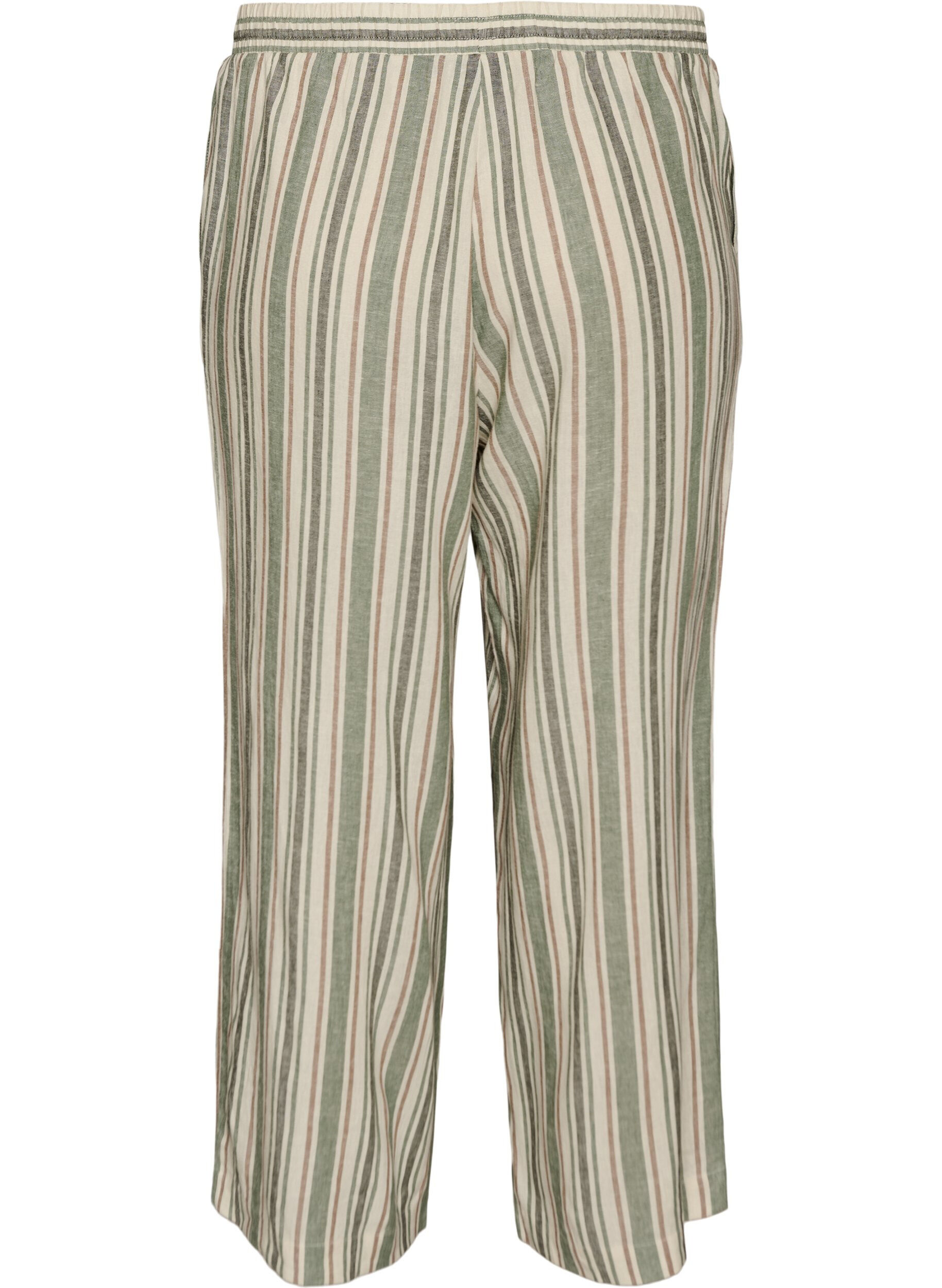 ZizziPantalon large en lin et viscose, Vanille, Packshot image number 1