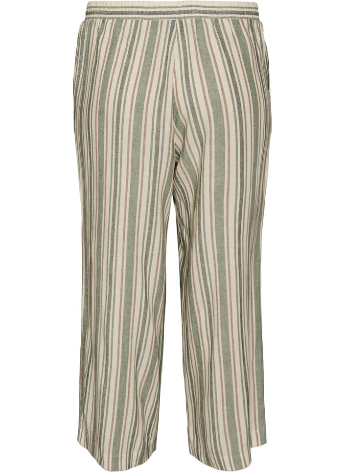 Pantalon large en lin et viscose, Vanille, Packshot image number 1
