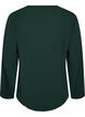Blouse en viscose avec col en V et ourlet arrondi, Vert fonc&eacute;, Packshot image number 1