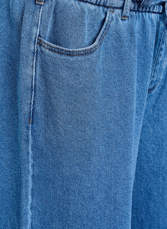 Jean ample &agrave; ceinture &eacute;lastique et cordon de serrage, Bleu, Packshot image number 2