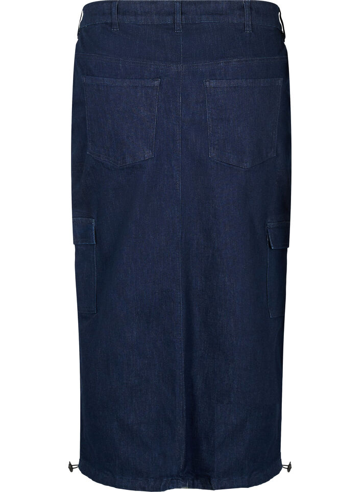 Jupe maxi en denim, Dark Blue Denim, Packshot image number 1