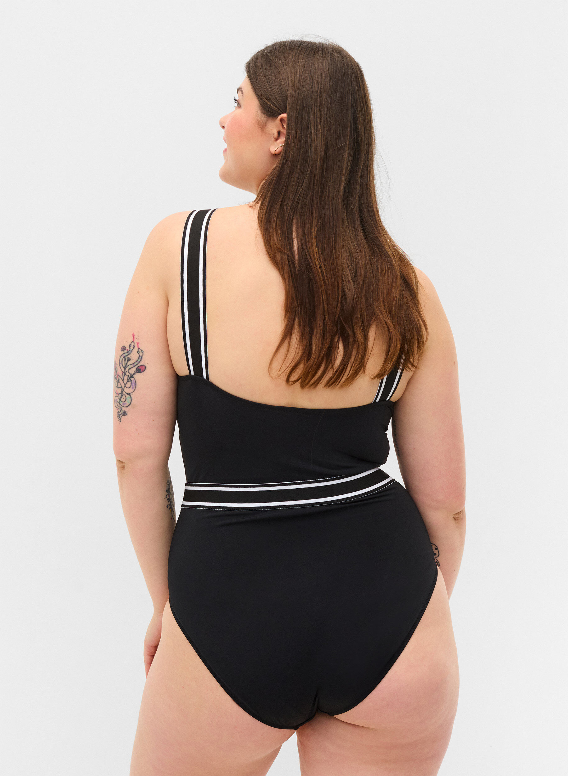 Zizzi Maillot de bain &agrave; encolure arrondie, Black, Model image number 1