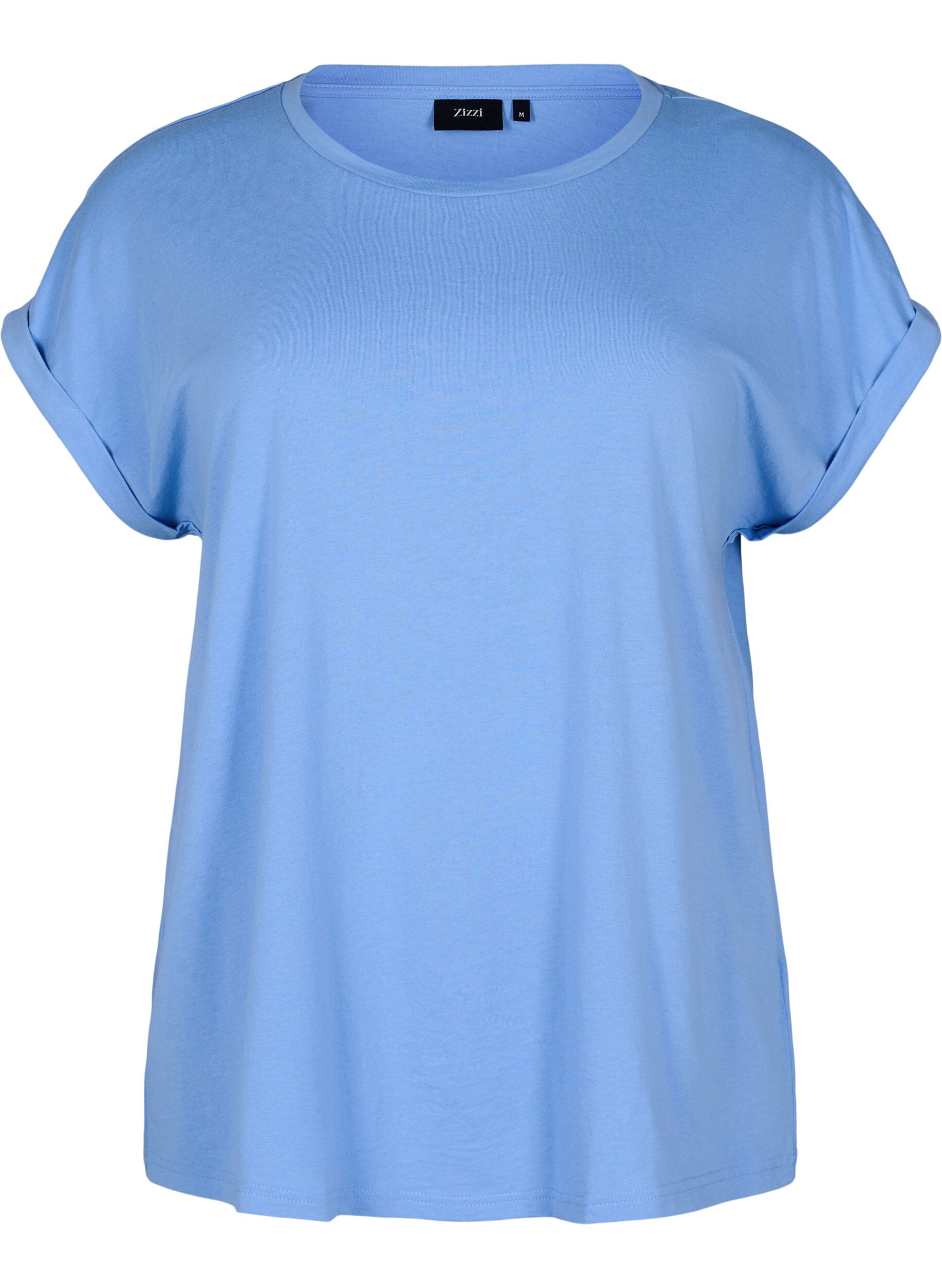 Zizzi Lot de deux t-shirts &agrave; manches courtes, Bleu Clair, Packshot image number 2