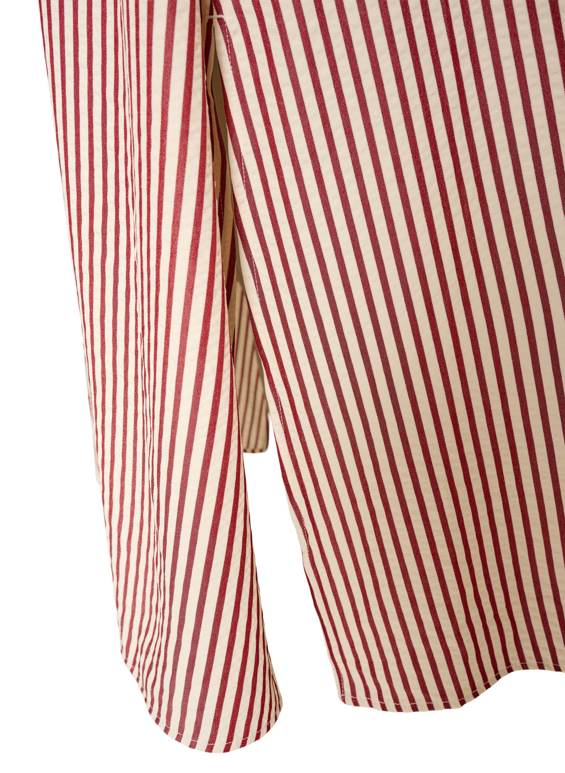 ZizziRobe-chemise longue jusqu&rsquo;aux chevilles avec ceinture &agrave; nouer et rayures, Bordeaux, Packshot image number 3
