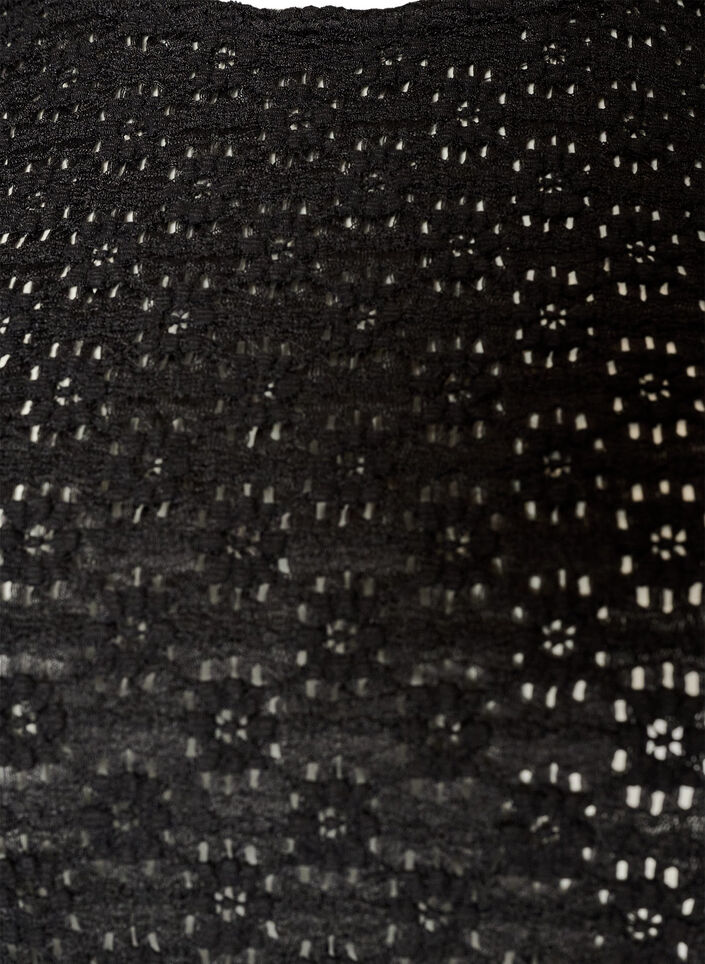 Blouse avec motif &agrave; &oelig;illets et manches longues, Noir, Packshot image number 2