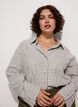 Chemise &agrave; carreaux avec une poche poitrine, Blanc, Model image number 0