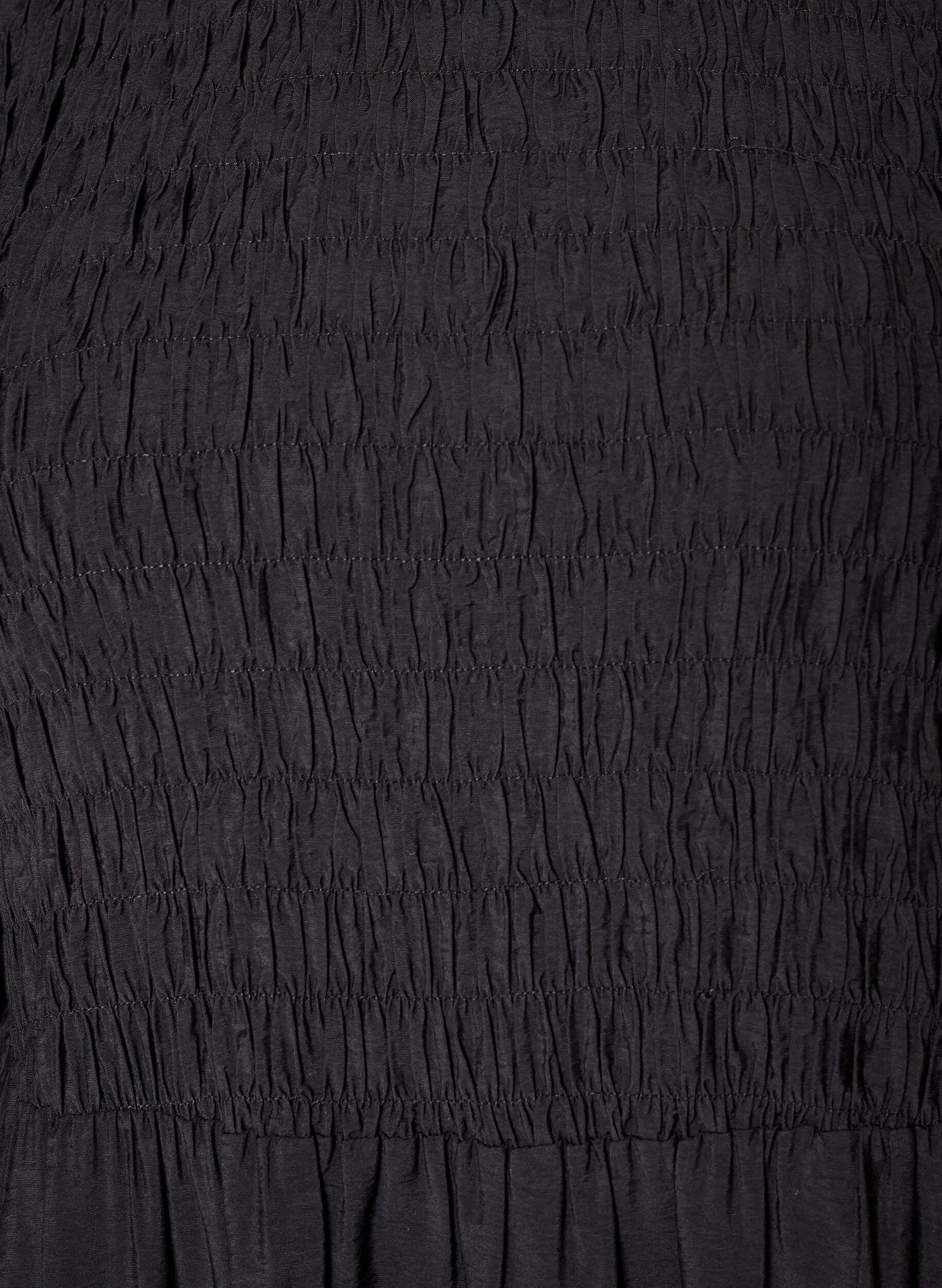 ZizziRobe midi en viscose avec smocks, Noir, Packshot image number 2
