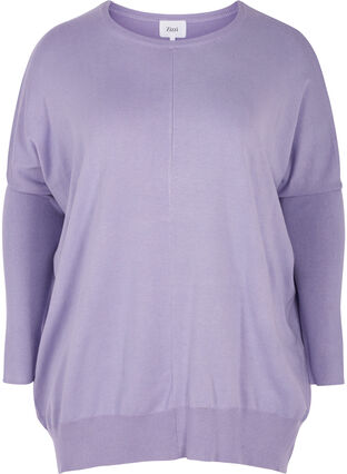 Pull en tricot avec bords côtelés, Lavender, Packshot image number 0