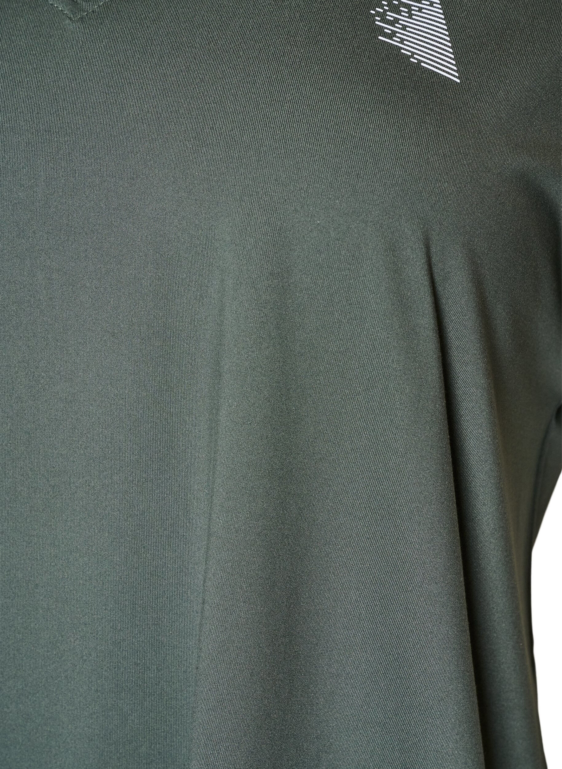 ZizziLoose training t-shirt with V-neck, Vert fonc&eacute;, Packshot image number 2