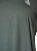 Loose training t-shirt with V-neck, Vert fonc&eacute;, Packshot image number 2