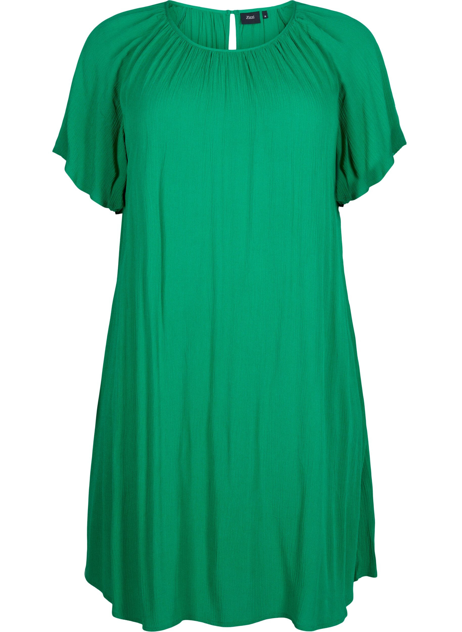 Zizzi Robe en viscose &agrave; manches courtes, Jolly Green, Packshot image number 0