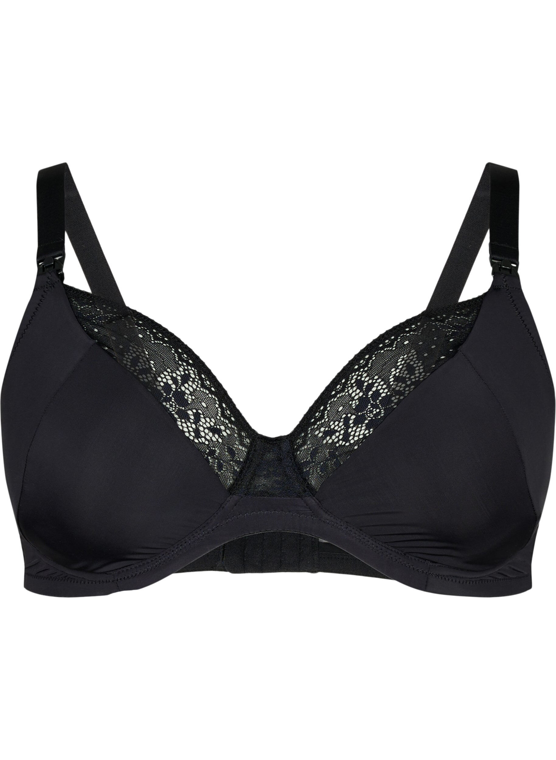 Zizzi Soutien-gorge d'allaitement avec dentelle, Black, Packshot image number 0