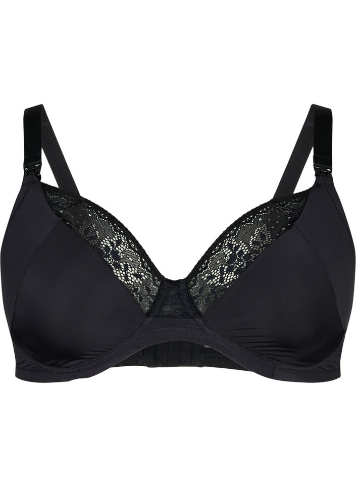 Soutien-gorge d'allaitement avec dentelle, Black, Packshot image number 0