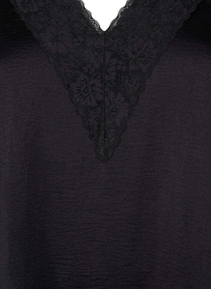 Top sans manches avec dentelle, Noir, Packshot image number 2