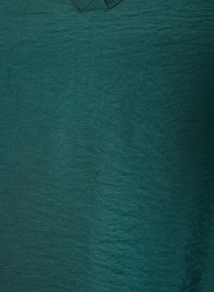 Blouse avec effet ballon et d&eacute;tails en mousseline, Vert fonc&eacute;, Packshot image number 2