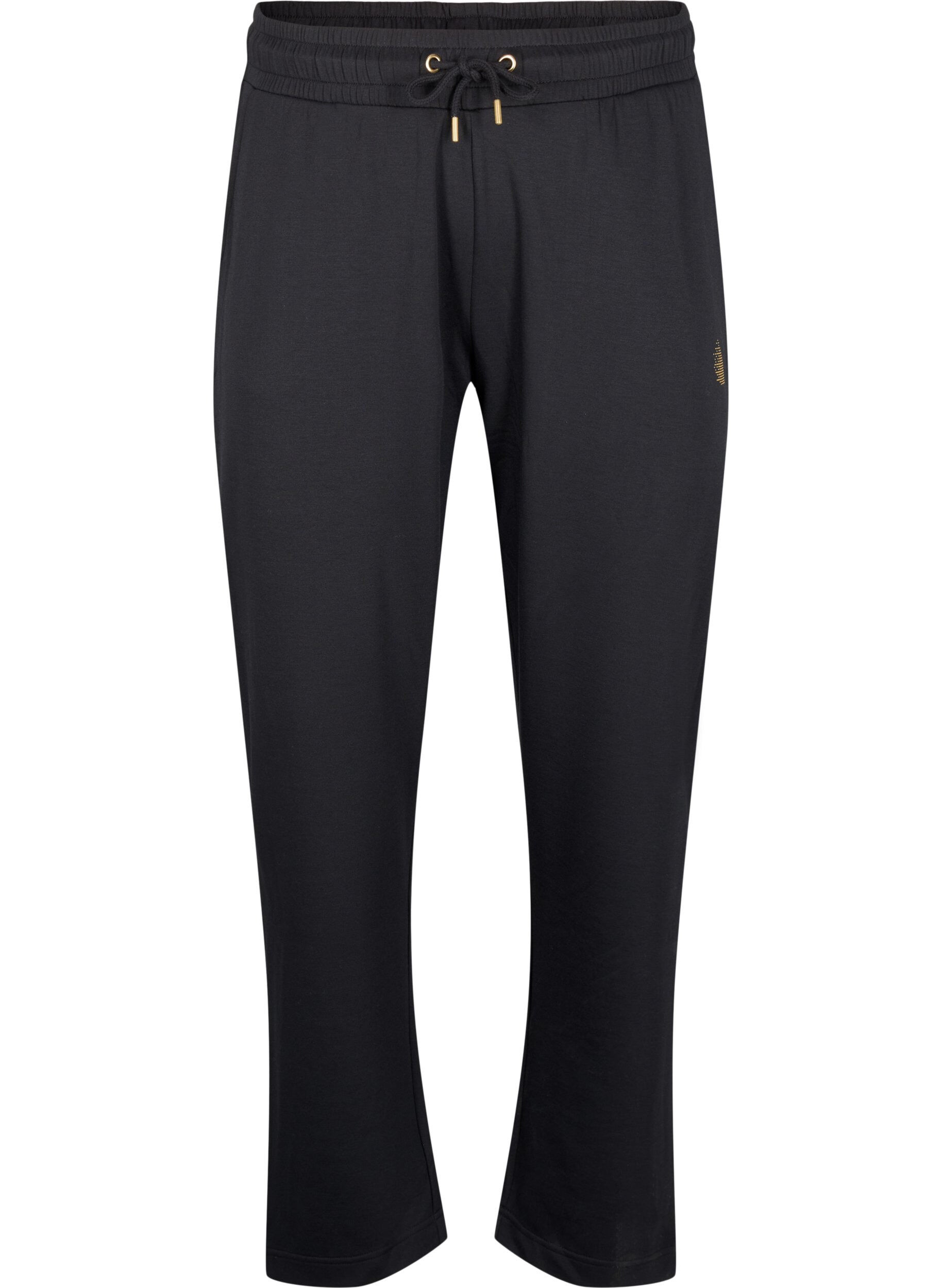 Zizzi Pantalons de surv&ecirc;tement avec poches et taille haute, Noir, Packshot image number 0