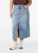 Jupe maxi en denim avec fente avant, Bleu Clair, Model image number 2