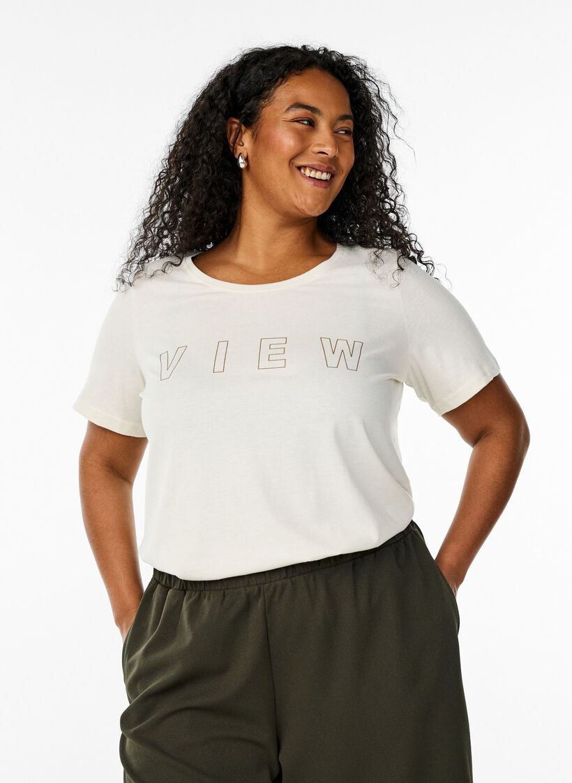 FLASH - T-shirt avec motif, Vanille, Model image number 0