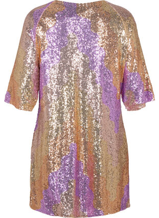 Robe à paillettes avec manches 3/4, Gold Mulit Sequins, Packshot image number 1