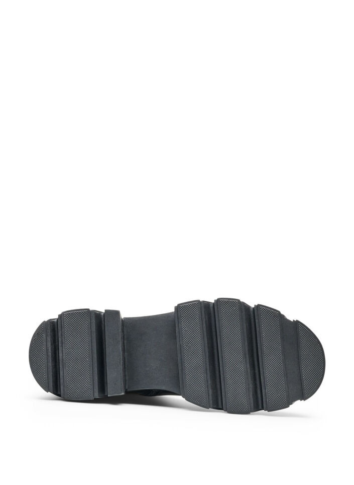 Botte haute avec empi&egrave;cements c&ocirc;tel&eacute;s, Noir, Packshot image number 5