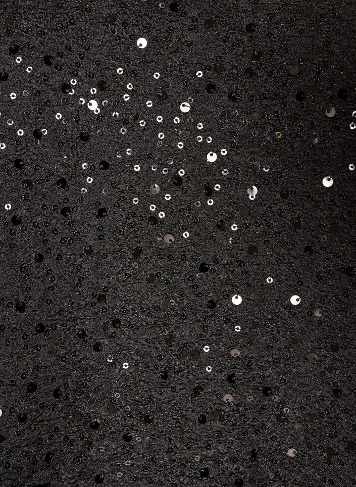Blouse &agrave; sequins avec manches ballon, Noir, Packshot image number 2