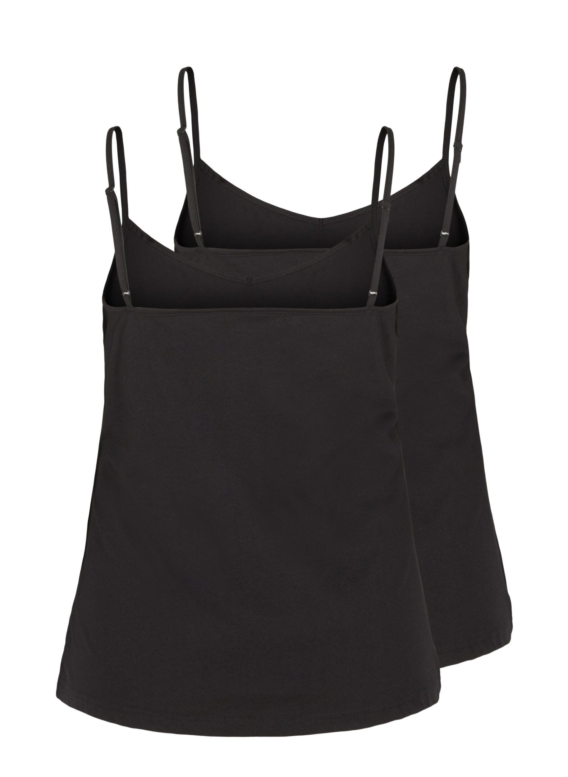 Zizzi Dessus de base en coton, lot de 2, Black, Packshot image number 1
