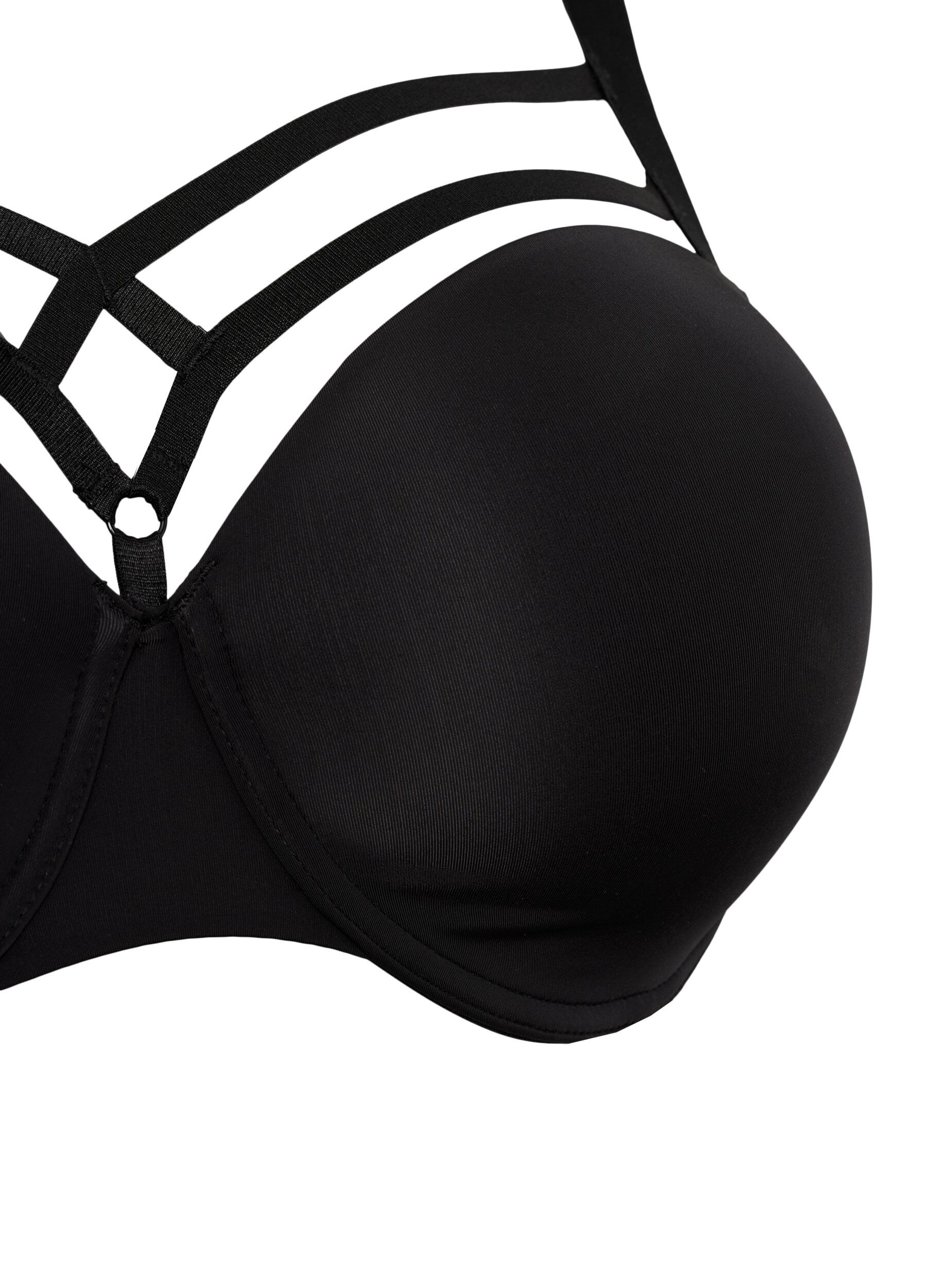 Zizzi Soutien-gorge moul&eacute; avec d&eacute;tail de corde, Black, Packshot image number 2