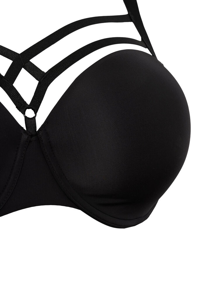 Soutien-gorge moulé avec détail de corde, Black, Packshot image number 2