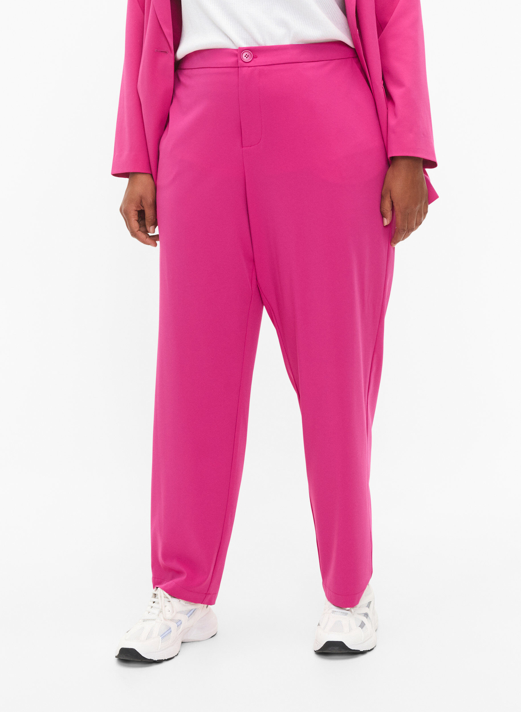 Zizzi Pantalon classique avec poches, Festival Fuchsia, Model image number 2
