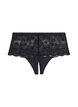 Thong hipster en dentelle avec une ouverture en bas, Noir, Packshot image number 1