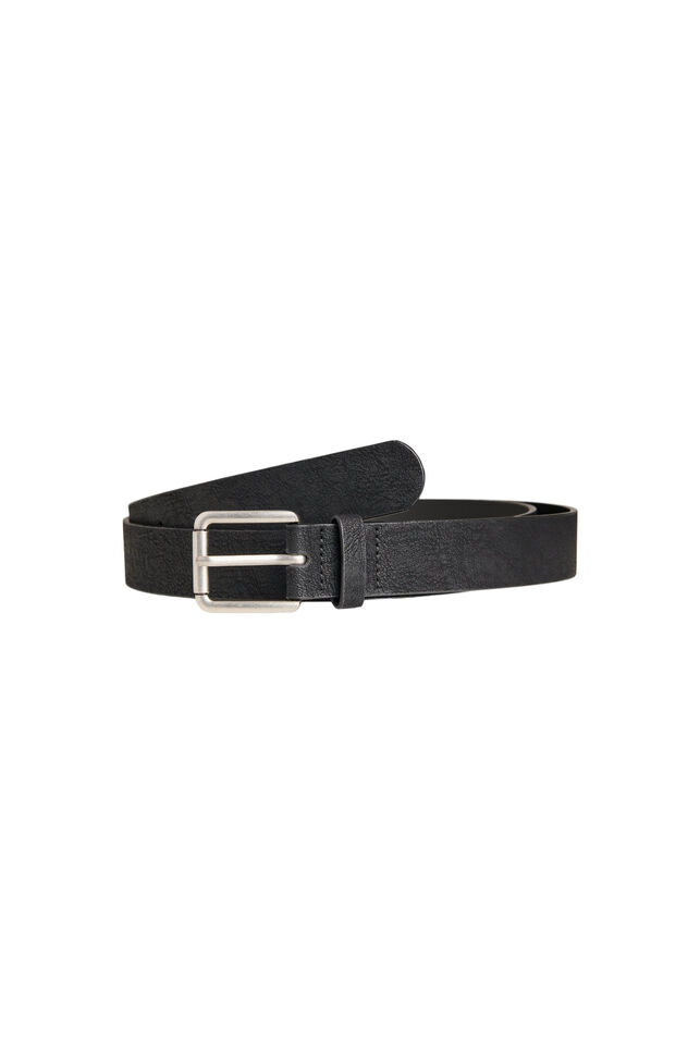 Ceinture en cuir m&eacute;lang&eacute; avec boucle classique, Noir, Packshot image number 1