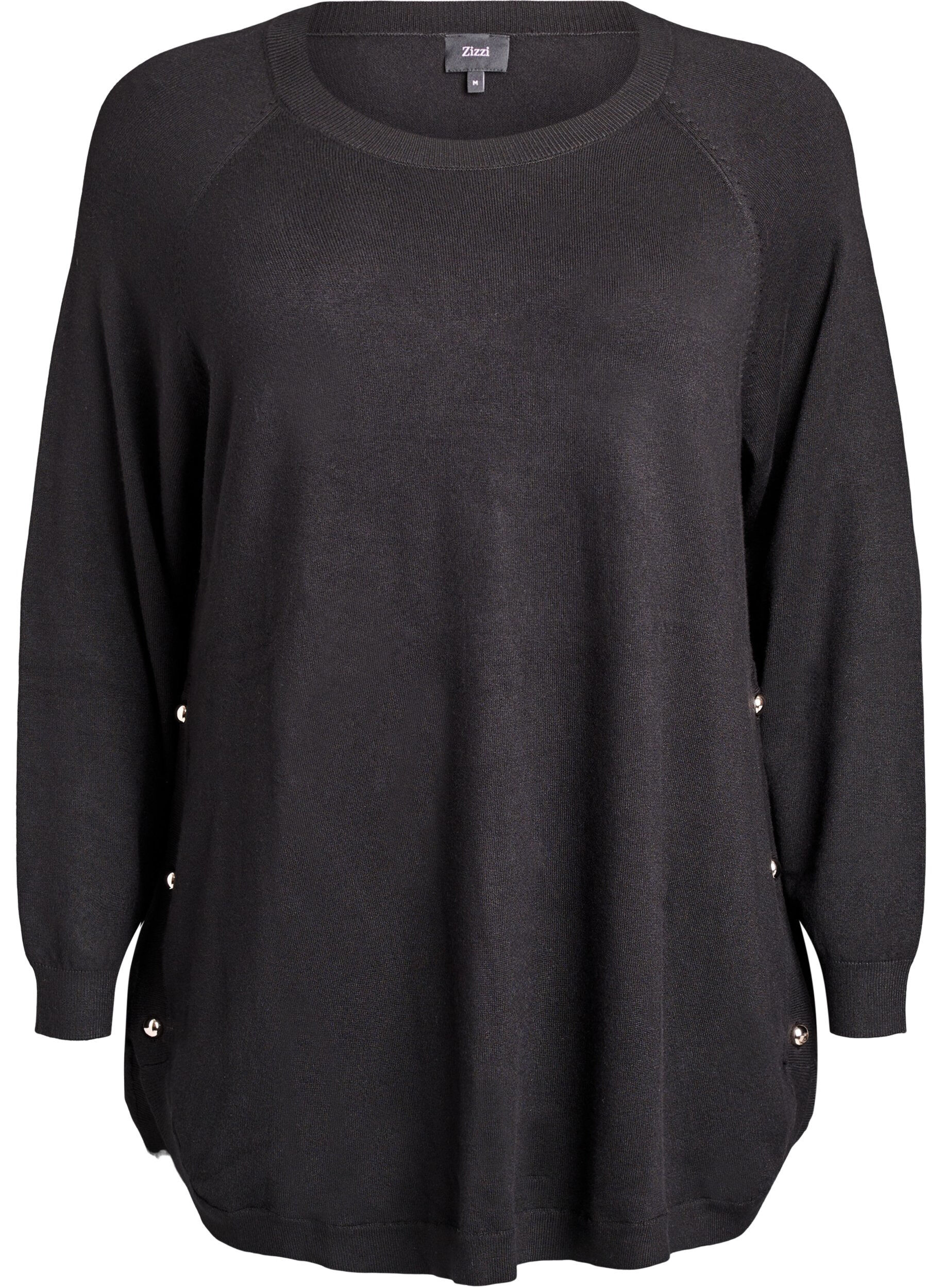 Blouse en maille avec boutons sur le c&ocirc;t&eacute;