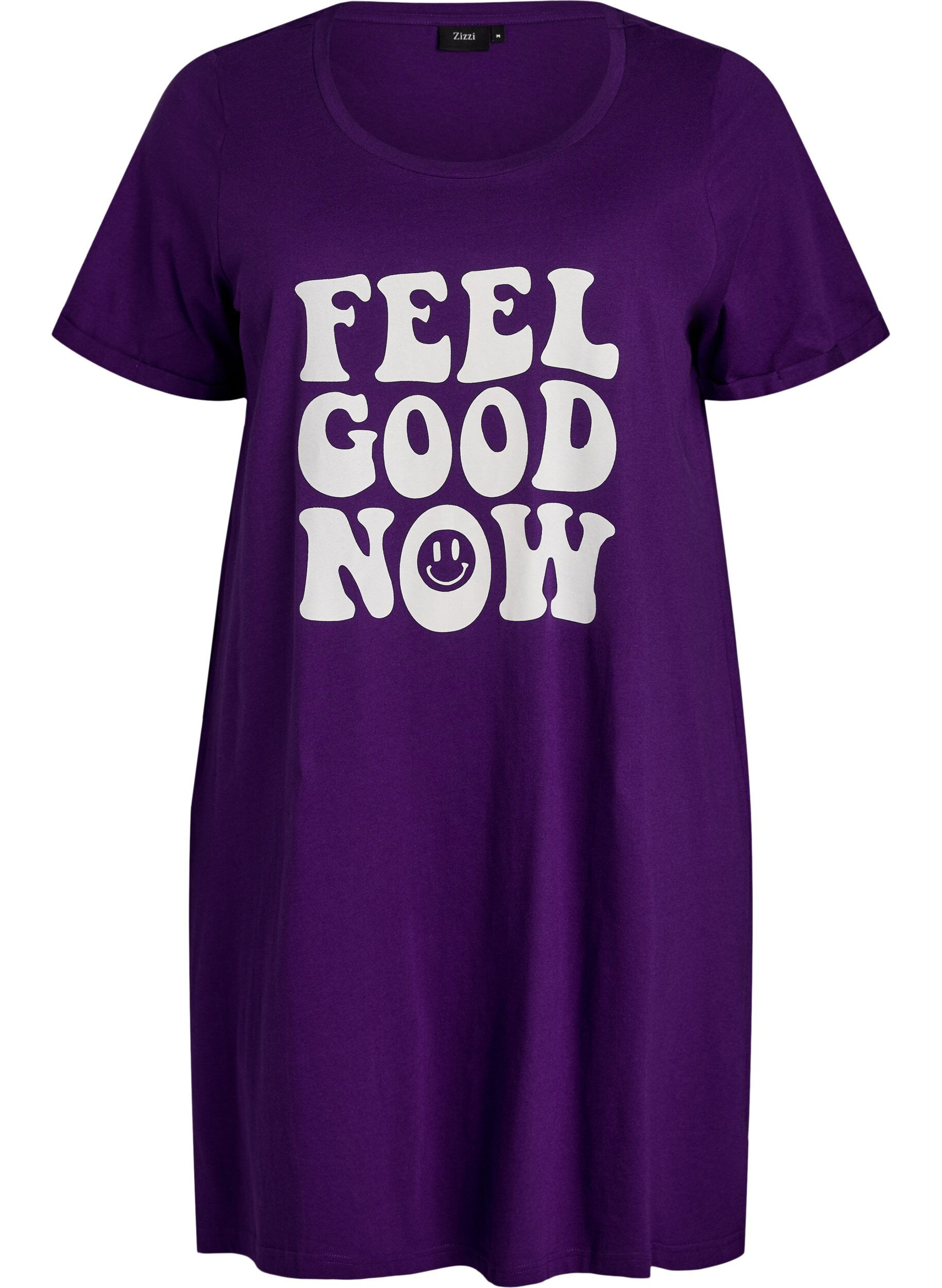 Zizzi Chemise de nuit &agrave; manches courtes en coton biologique, Bleu, Packshot image number 0